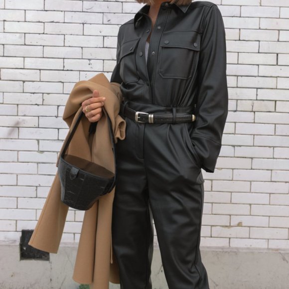 STAUD Alice Embossed Leather Top Handle Bag - Picture 3 of 11